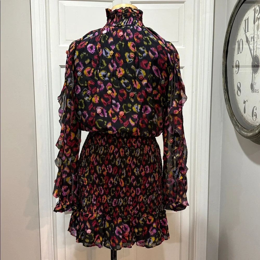 Farm Rio sz M long sleeve ruffled floral midi dress - Picture 6 of 13